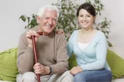 two people smiling